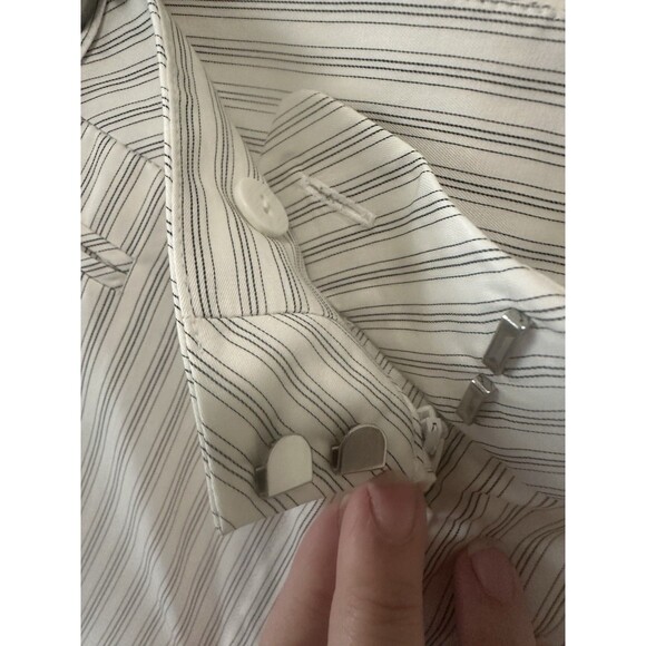 Ann Taylor Ann Dress Pants Size 16L Cream With Black Pinstripes - Picture 3 of 7